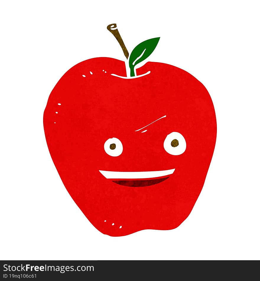 cartoon happy apple