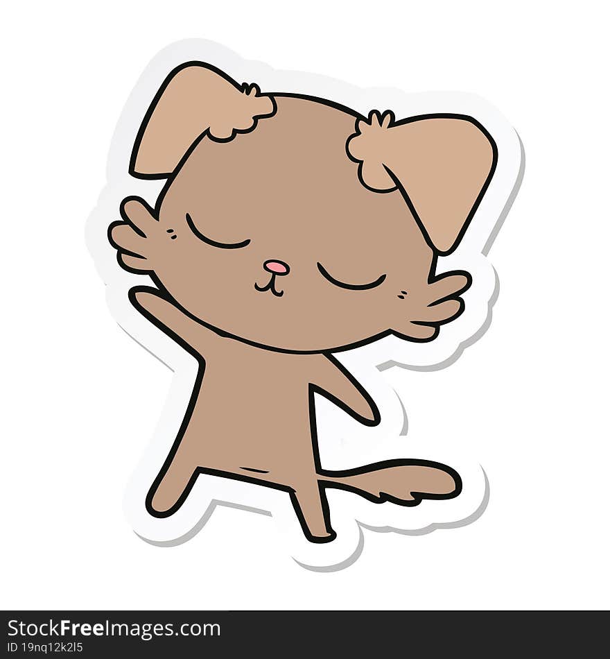 sticker of a cute cartoon dog