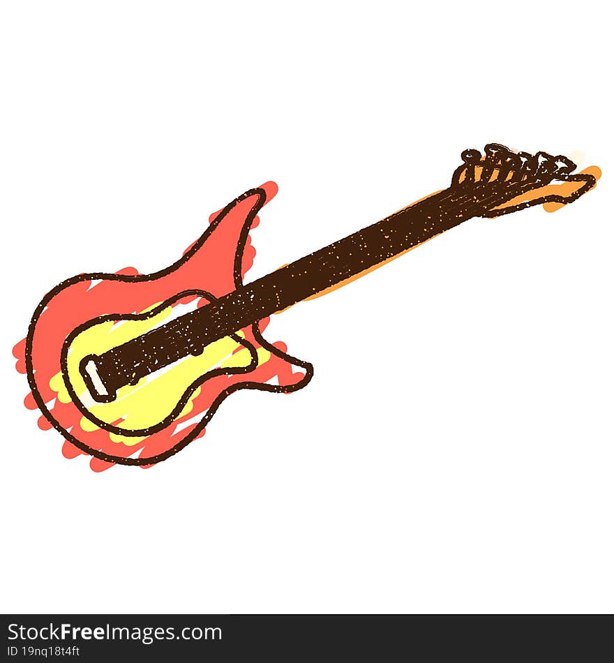 Electric Guitar Chalk Drawing