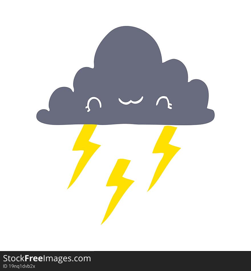 flat color style cartoon storm cloud