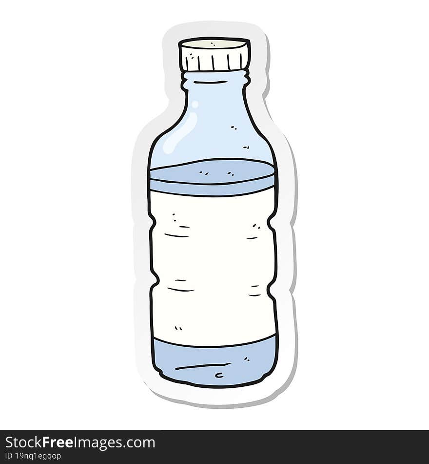 sticker of a cartoon water bottle