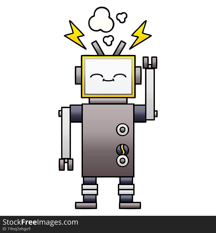 Gradient Shaded Cartoon Robot