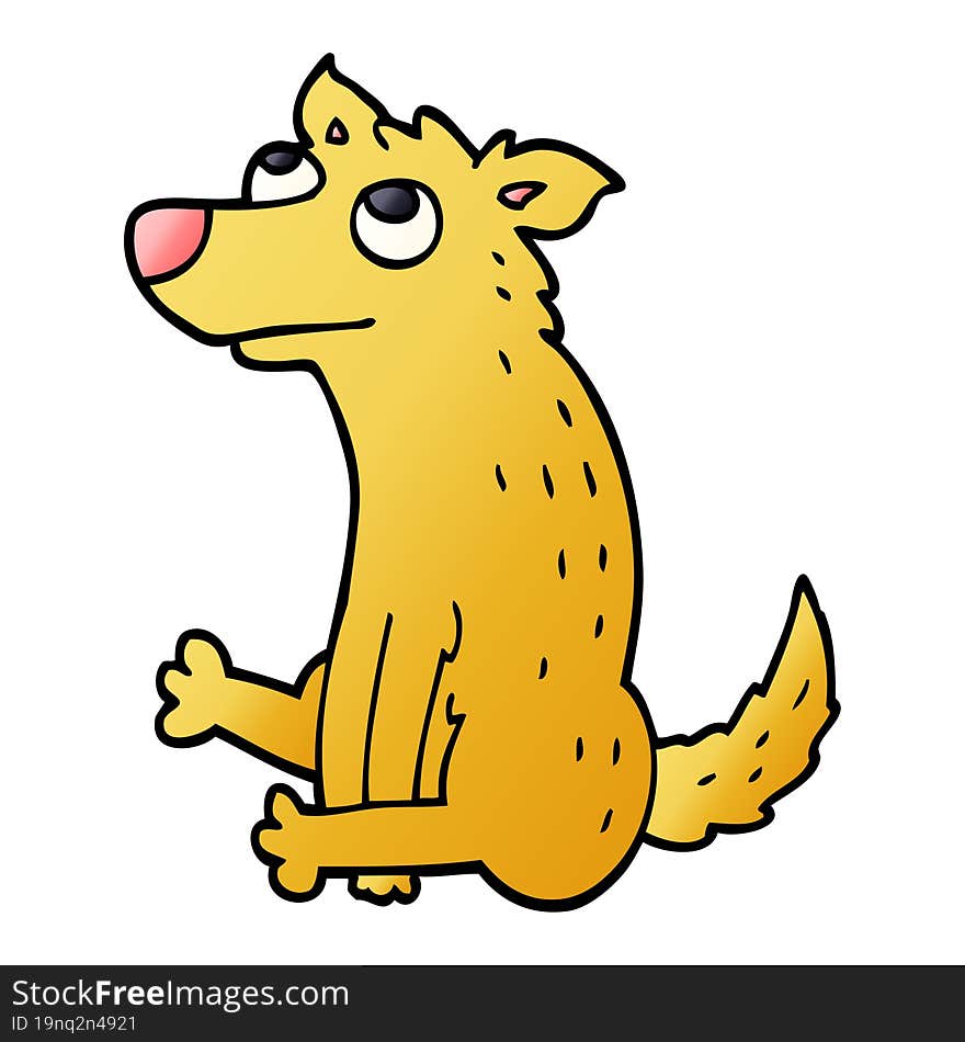 cartoon doodle dog sitting