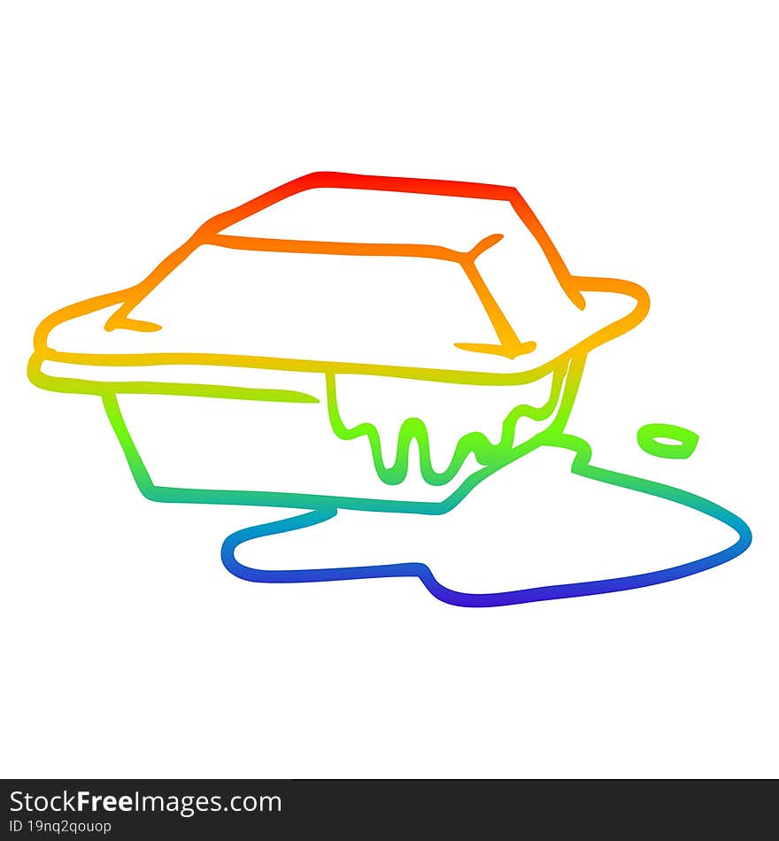 rainbow gradient line drawing cartoon cheesy takeout