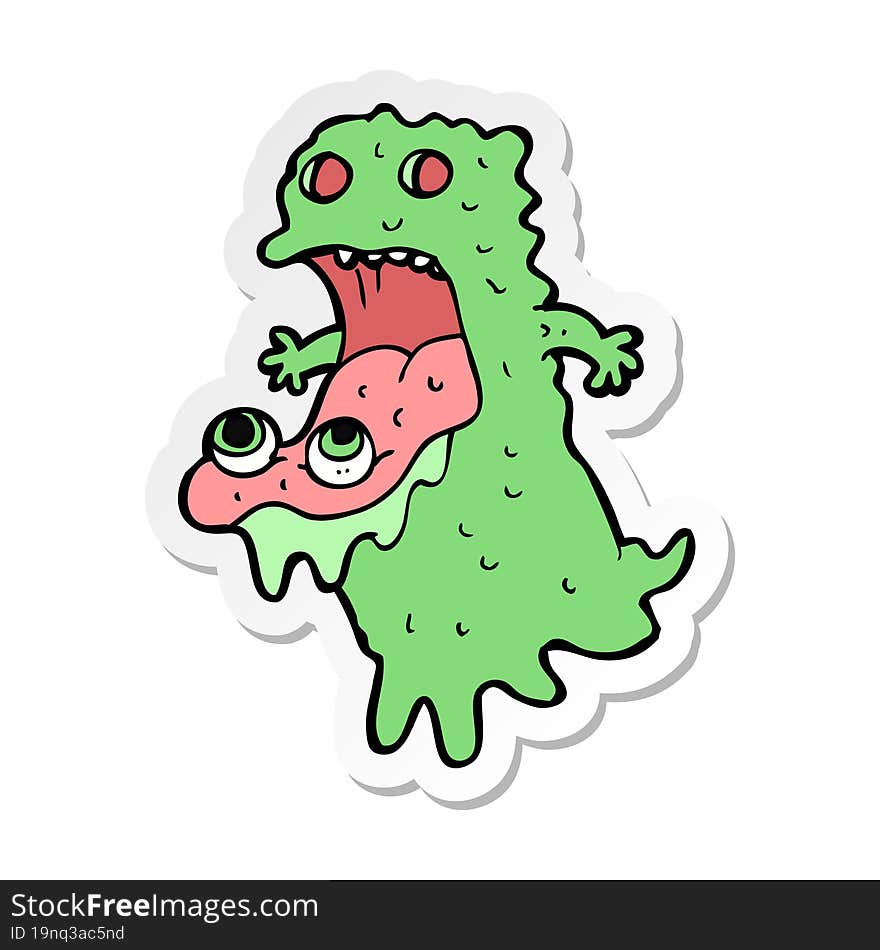 sticker of a cartoon gross ghost