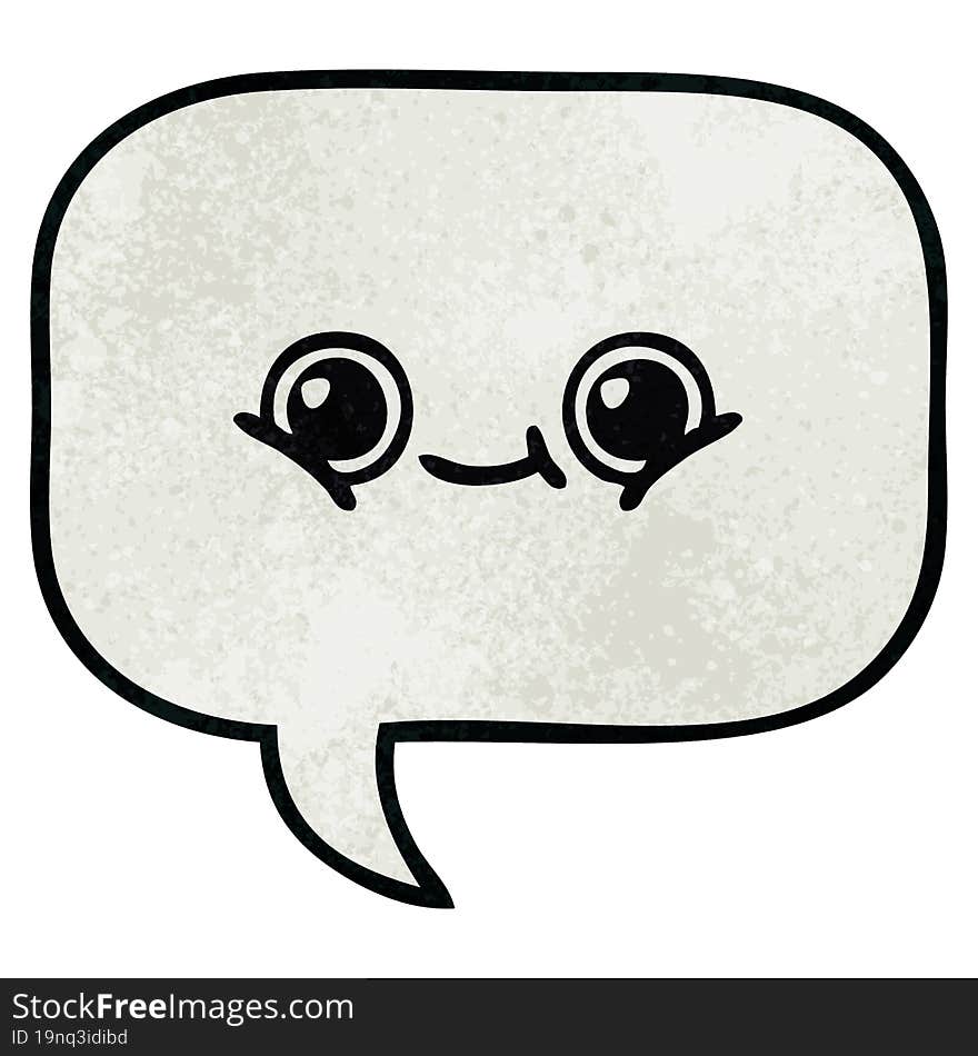 retro grunge texture cartoon of a speech bubble