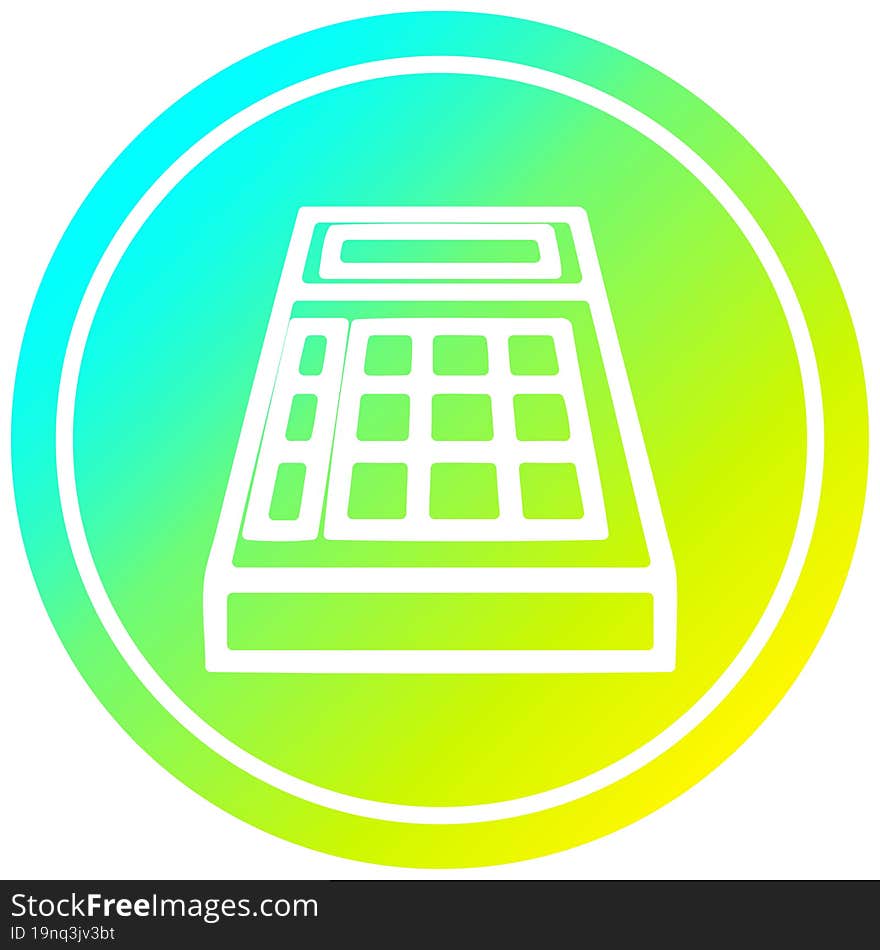 math calculator circular in cold gradient spectrum