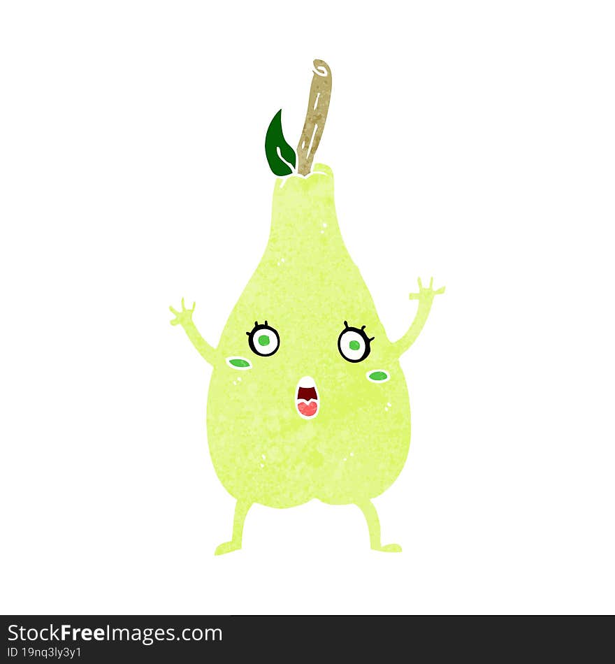 cartoon frightened pear