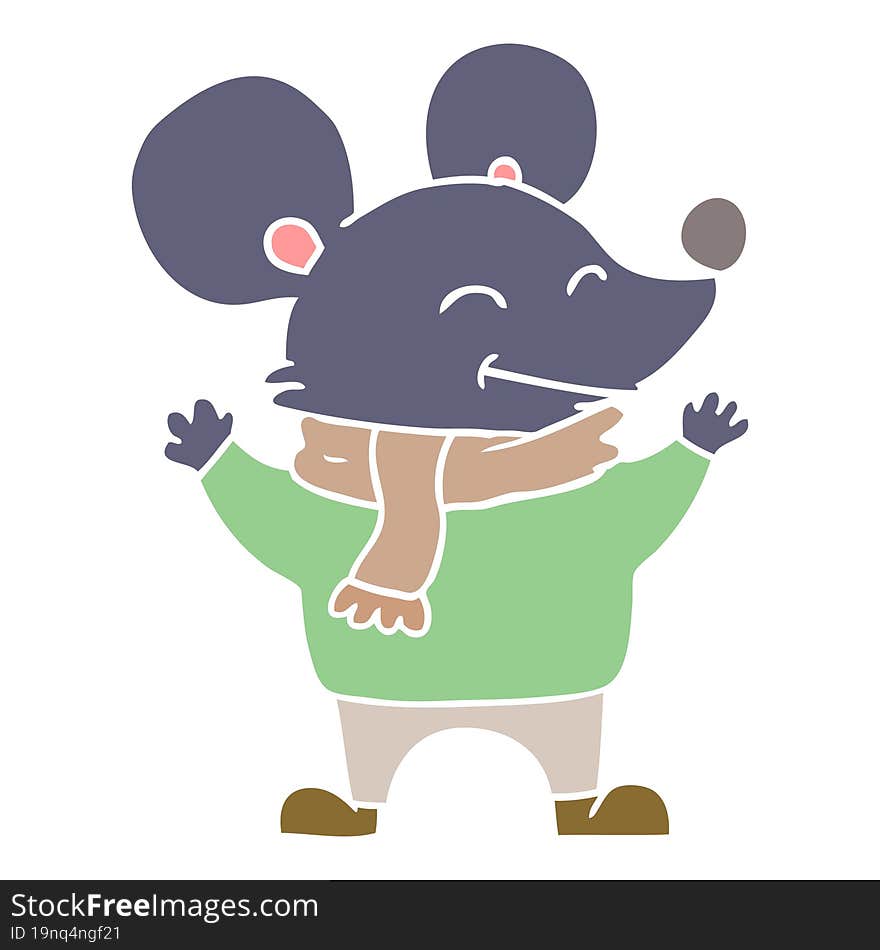 flat color style cartoon mouse