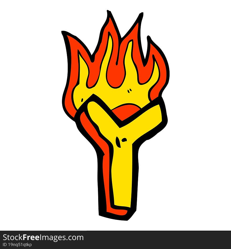 Cartoon Flaming Letter