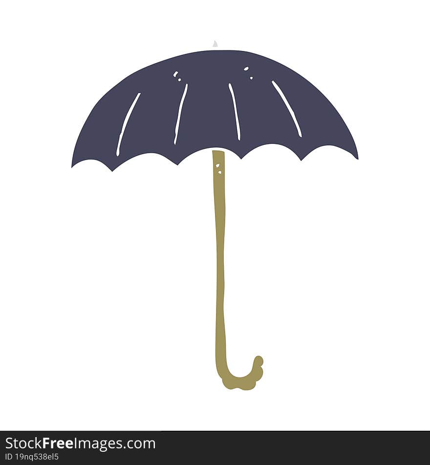 flat color illustration of a cartoon umbrella