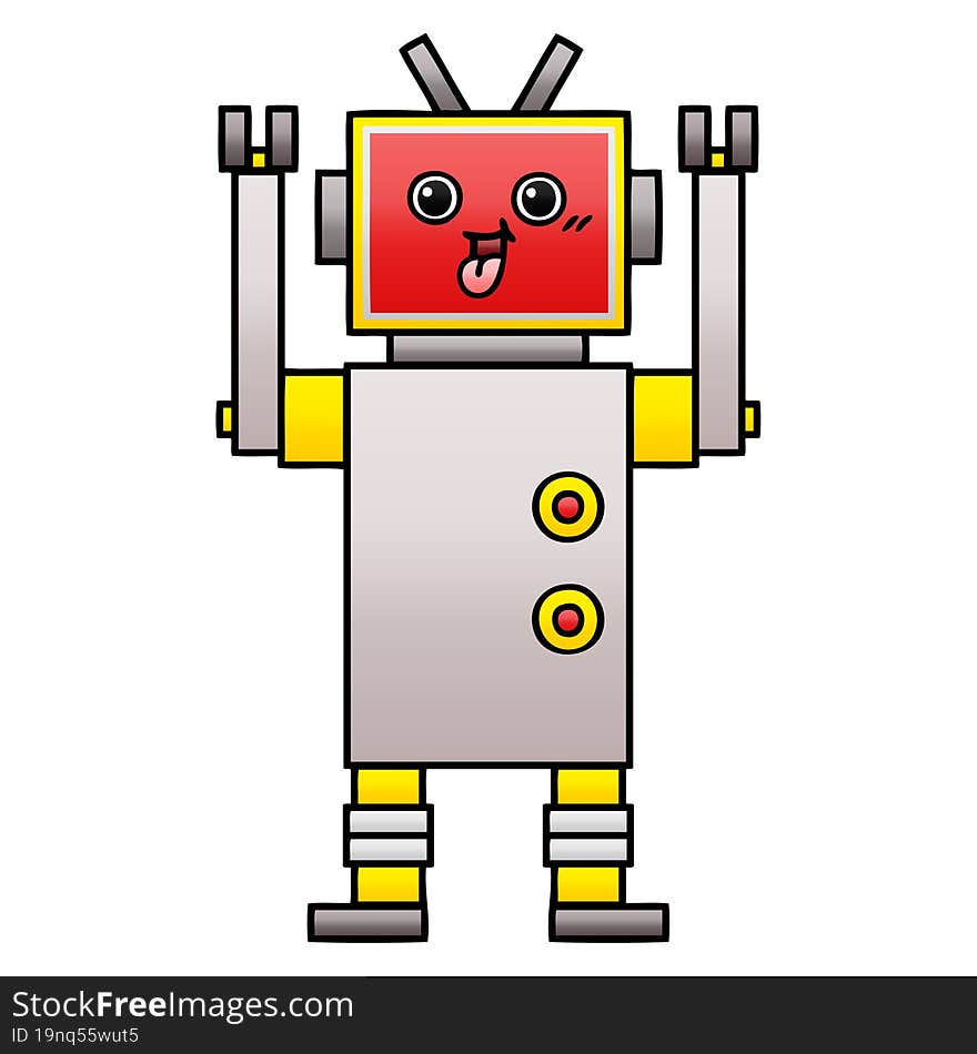 Gradient Shaded Cartoon Robot