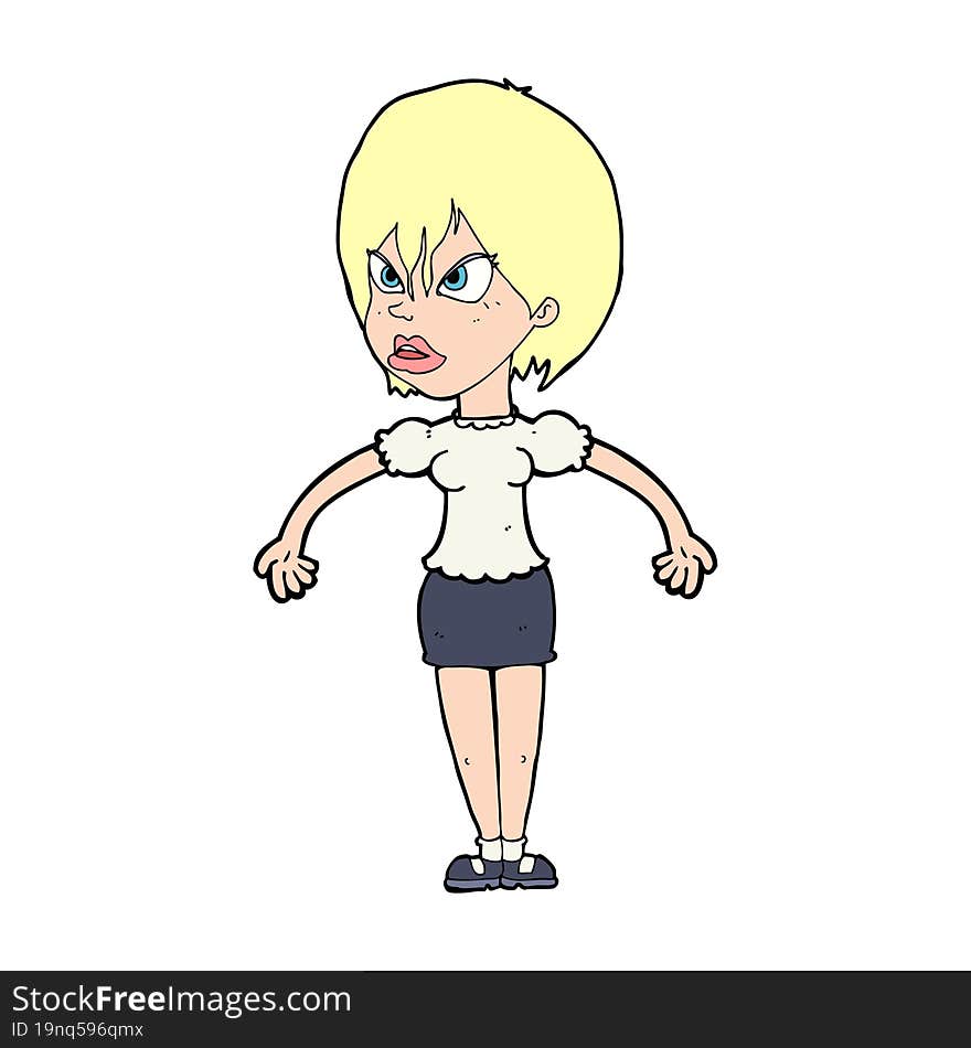 cartoon annoyed woman