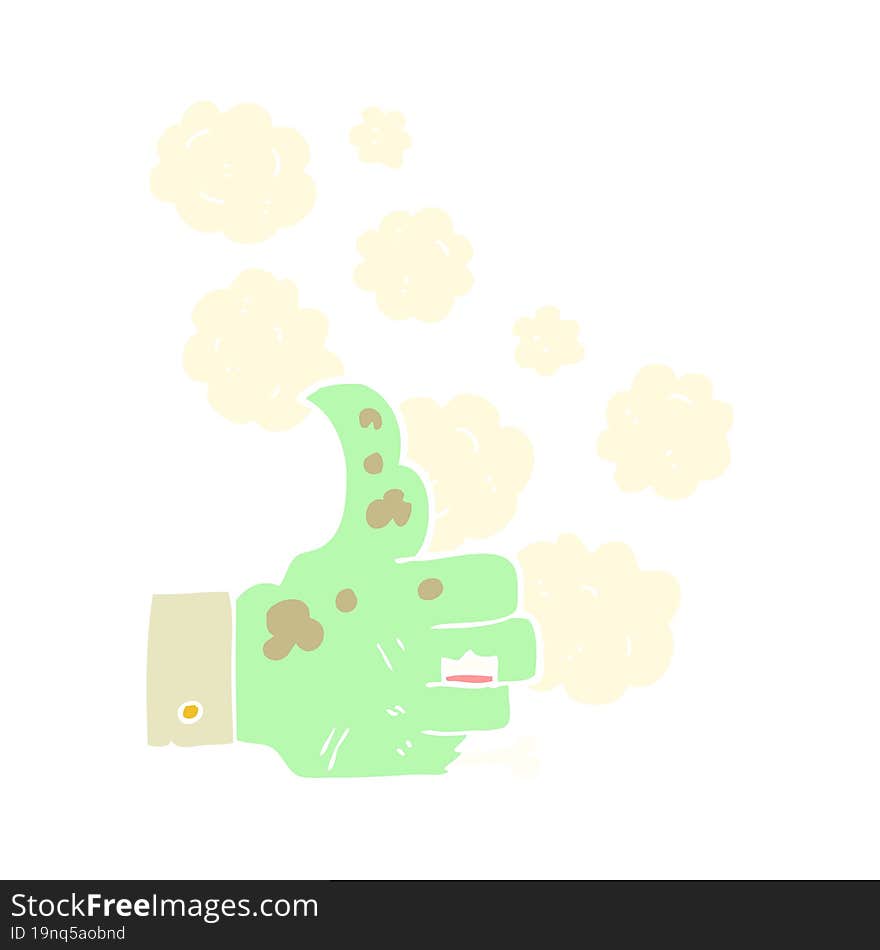 flat color illustration of zombie hand. flat color illustration of zombie hand