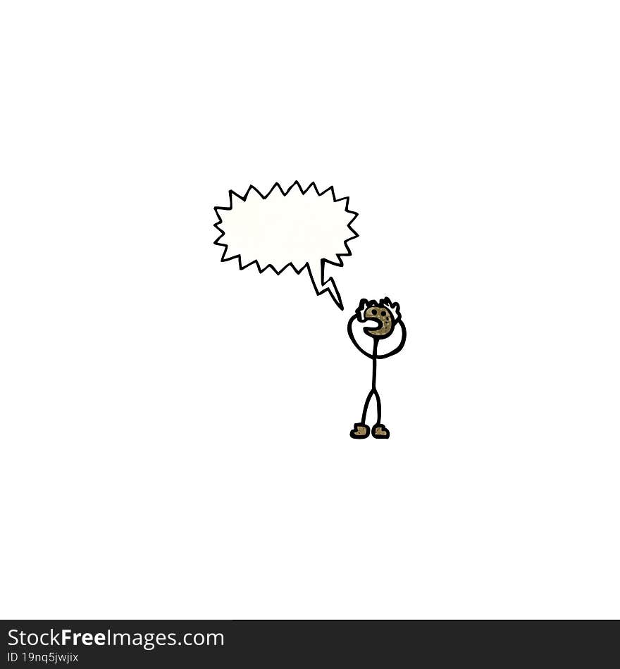 cartoon stick man with speech bubble