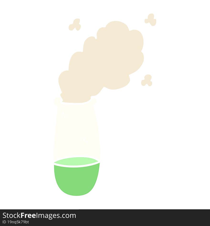 flat color illustration cartoon test tube