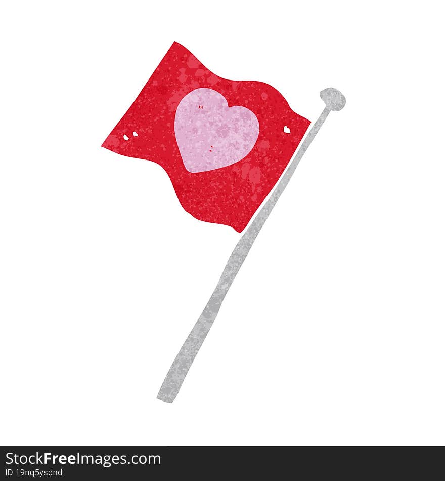 cartoon flag with love heart. cartoon flag with love heart