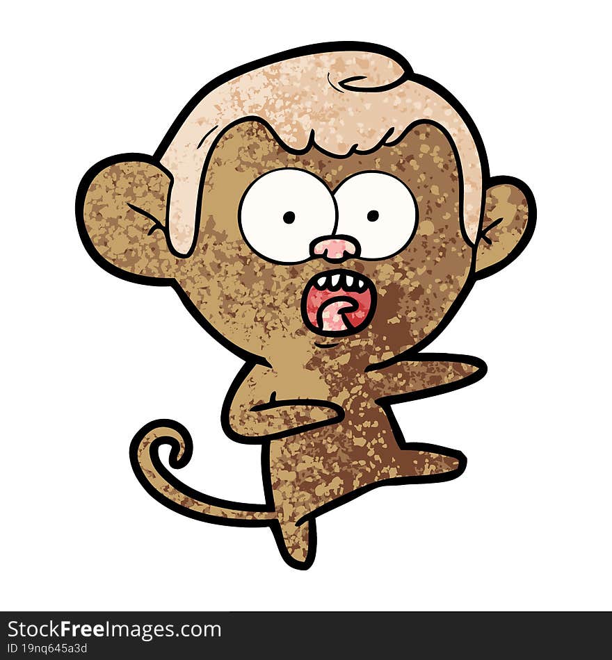 cartoon shocked monkey. cartoon shocked monkey