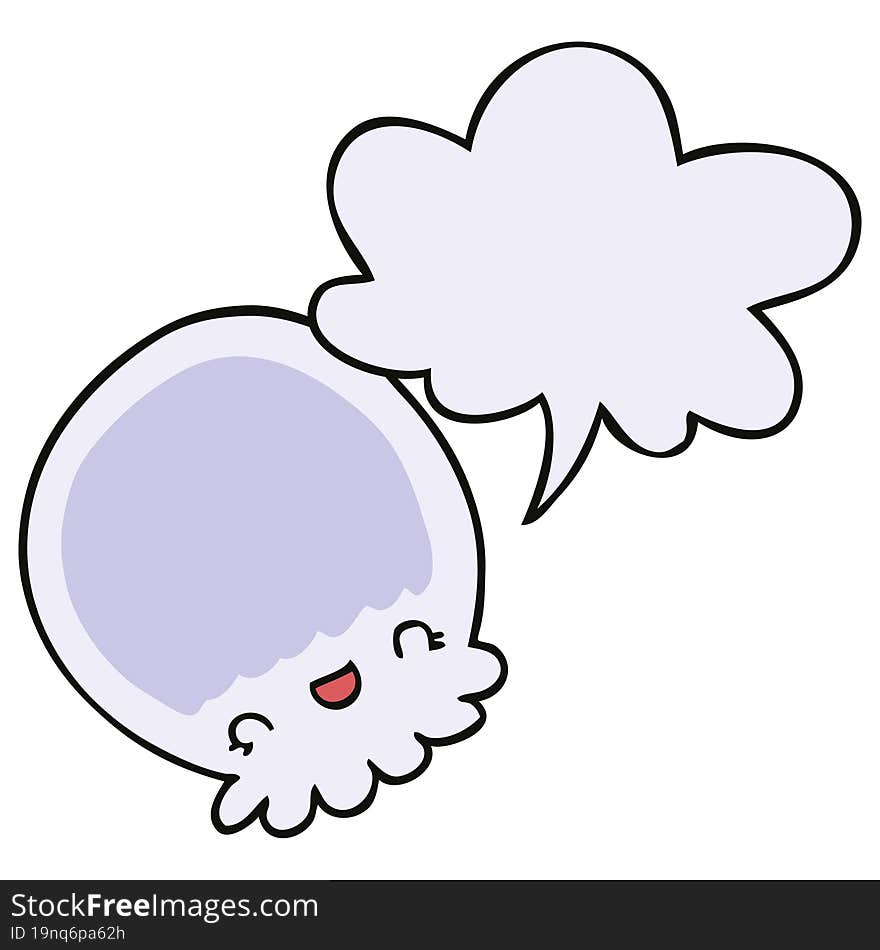 cartoon jellyfish with speech bubble. cartoon jellyfish with speech bubble