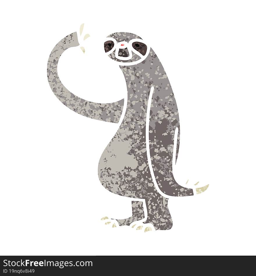 quirky retro illustration style cartoon sloth