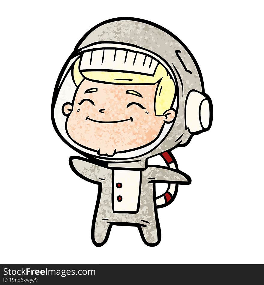 happy cartoon astronaut. happy cartoon astronaut