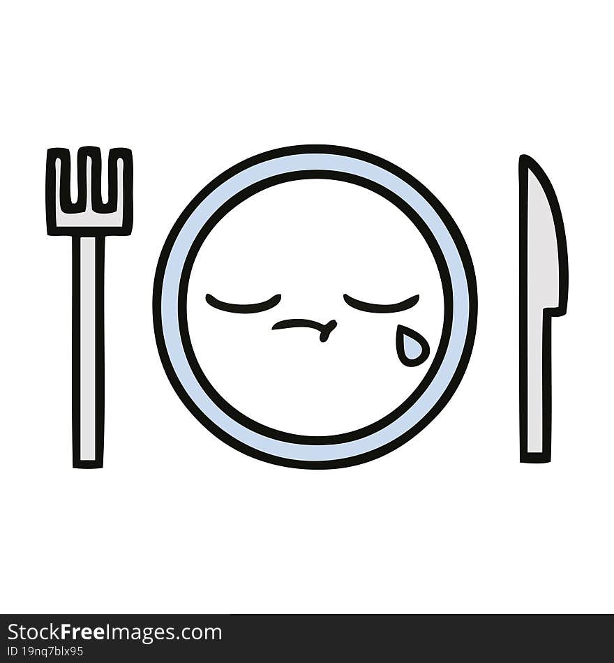 cute cartoon of a dinner plate. cute cartoon of a dinner plate