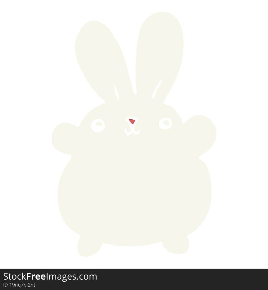 Cute Flat Color Style Cartoon Rabbit