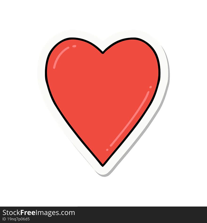 sticker of tattoo in traditional style of a heart. sticker of tattoo in traditional style of a heart