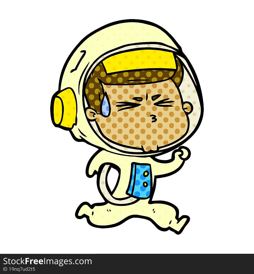 cartoon stressed astronaut. cartoon stressed astronaut