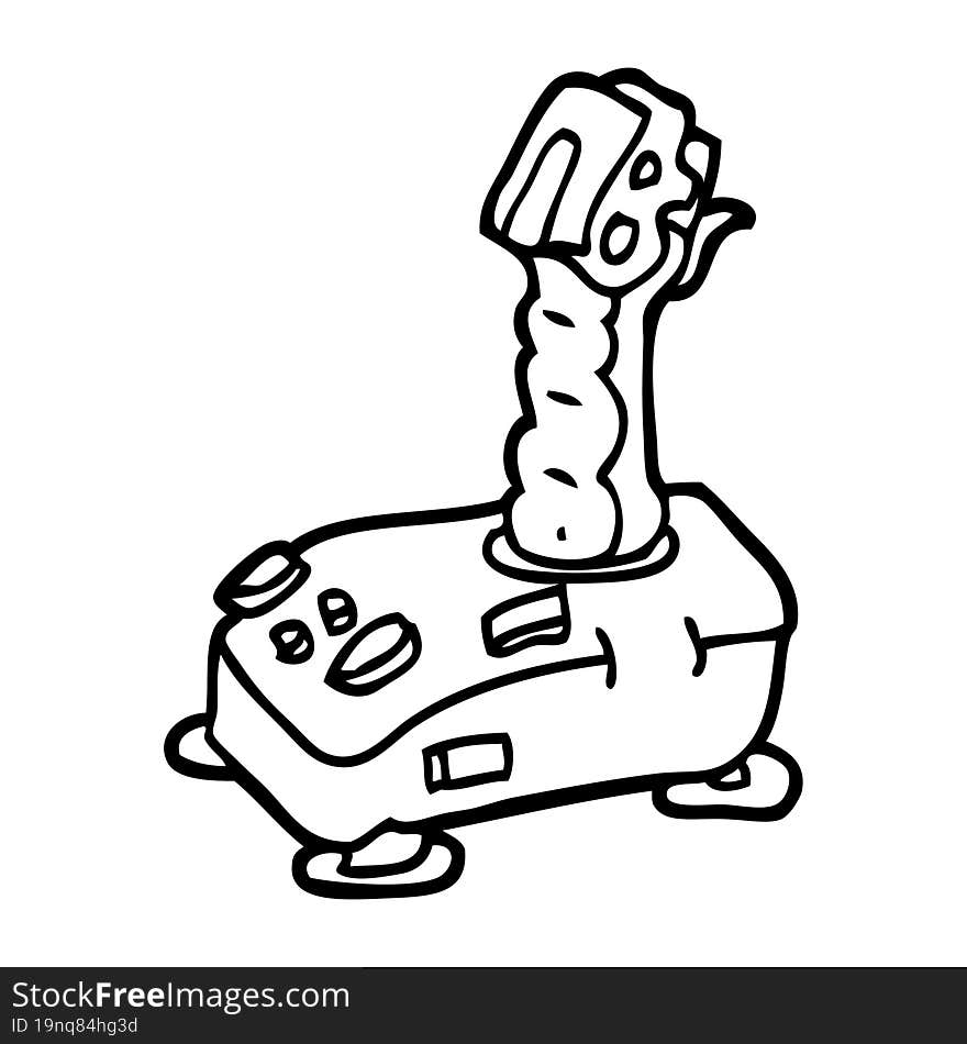 black and white cartoon joystick