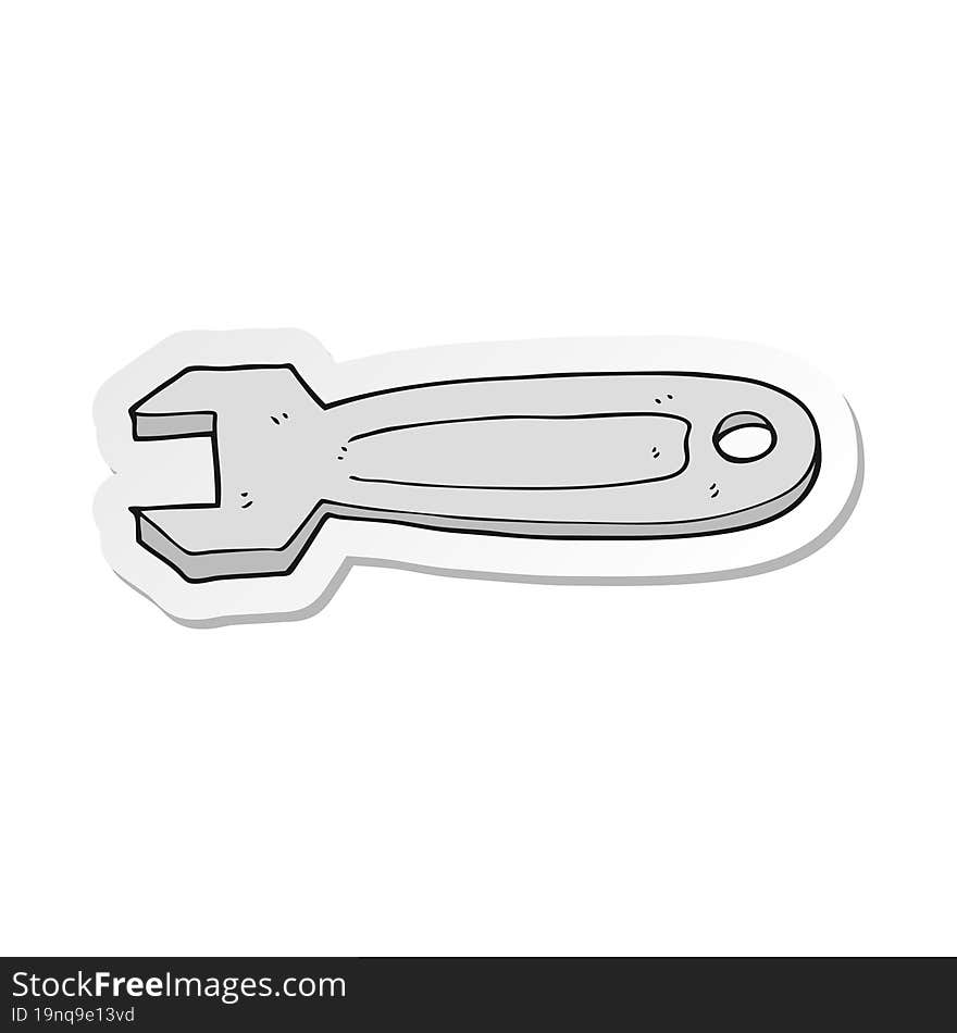 sticker of a cartoon spanner