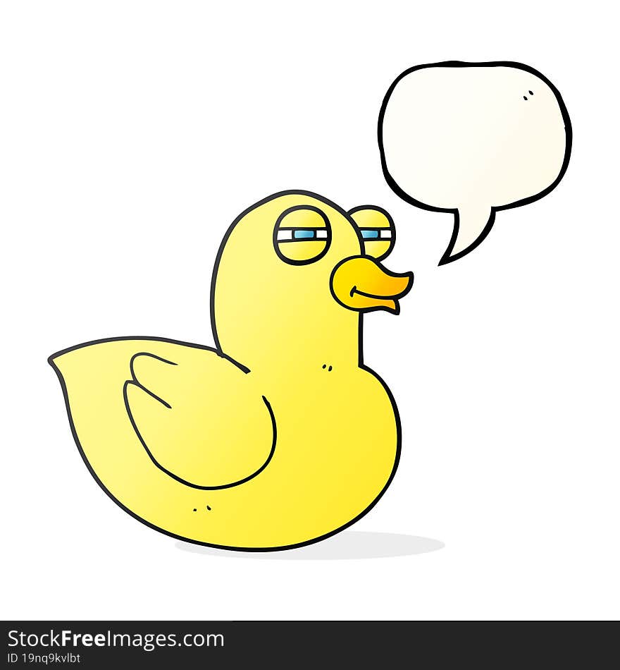 freehand drawn speech bubble cartoon funny rubber duck