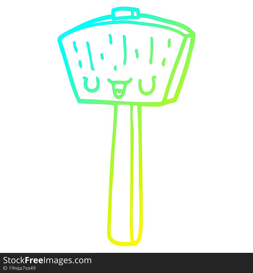 cold gradient line drawing cartoon mallet