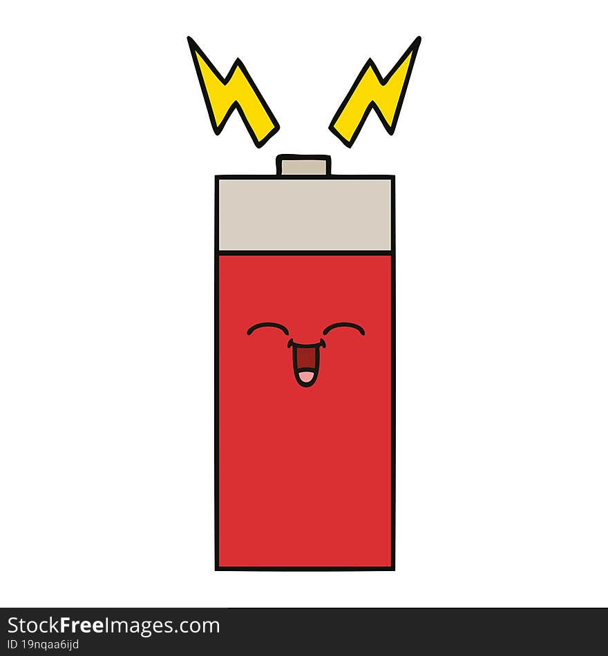 cute cartoon of a battery. cute cartoon of a battery