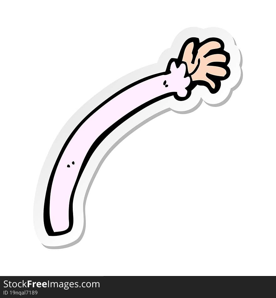 sticker of a cartoon arm