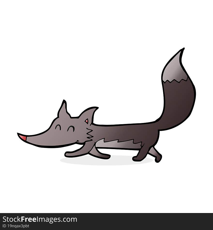 cartoon little wolf