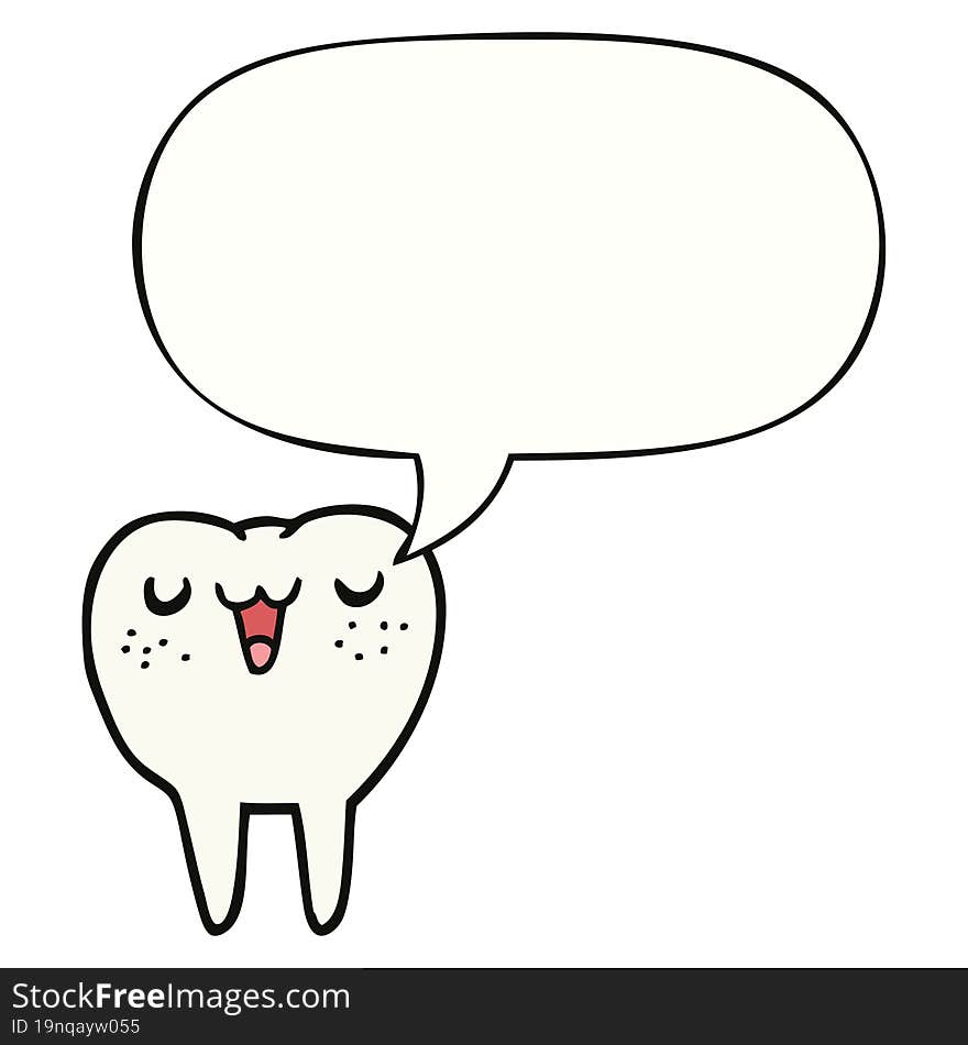 cartoon tooth and speech bubble