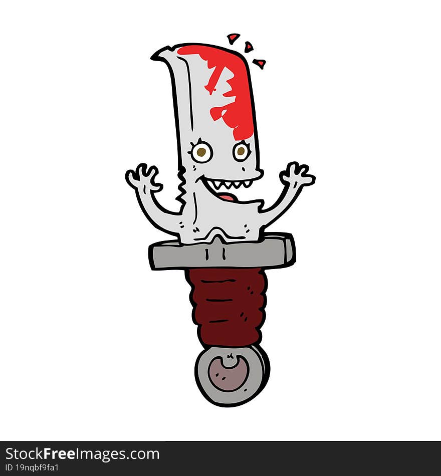 crazy cartoon knife character