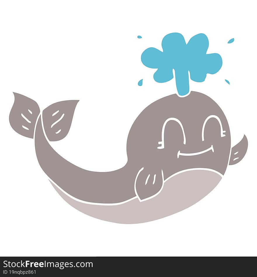 Cartoon Doodle Of A Happy Whale