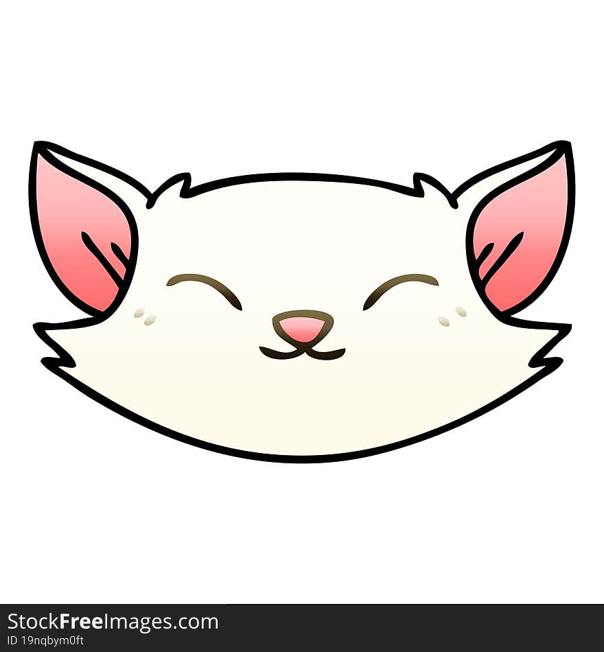 Quirky Gradient Shaded Cartoon Cat