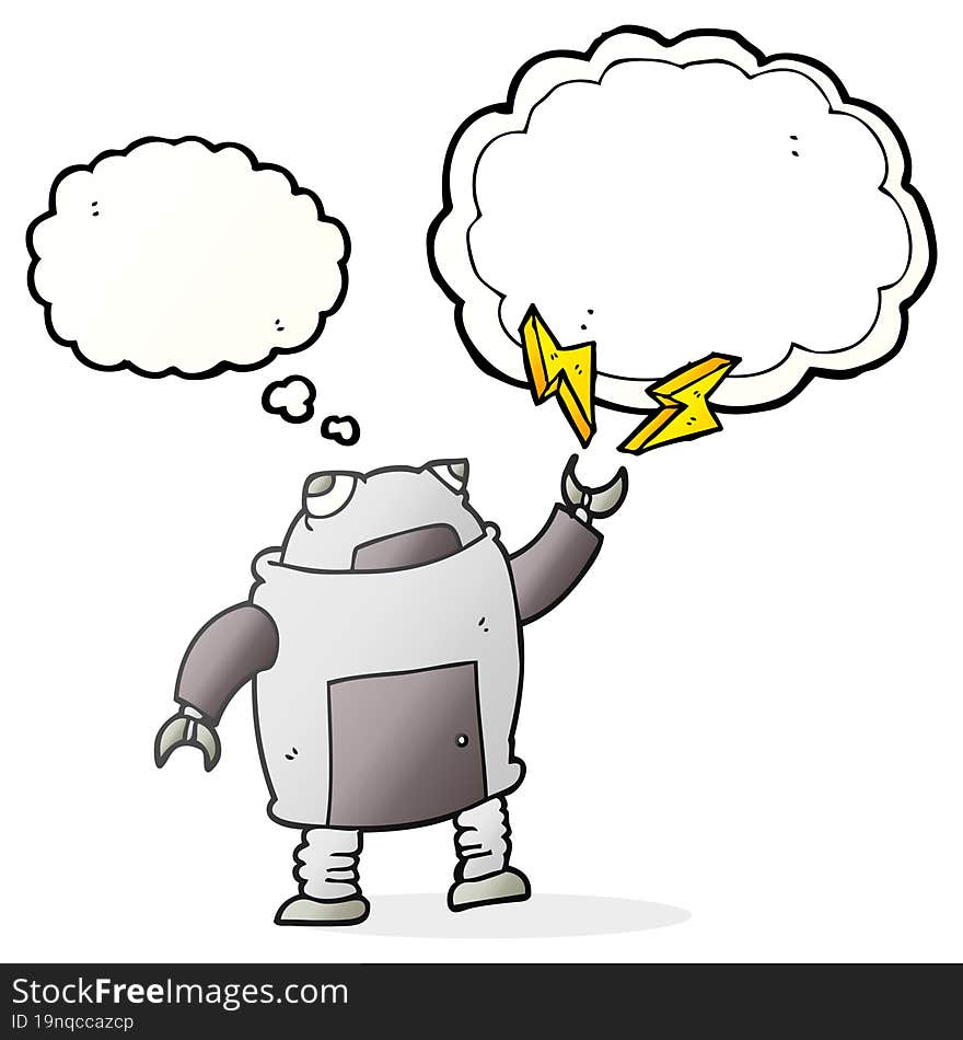 thought bubble cartoon robot