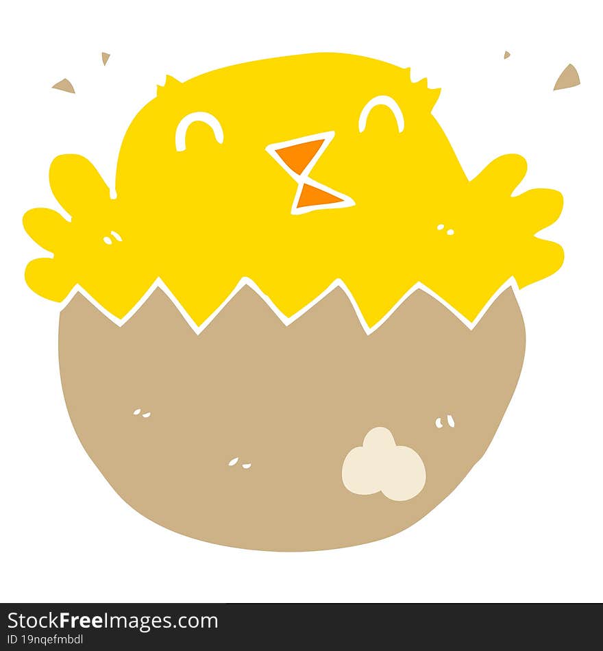 flat color style cartoon hatching chick