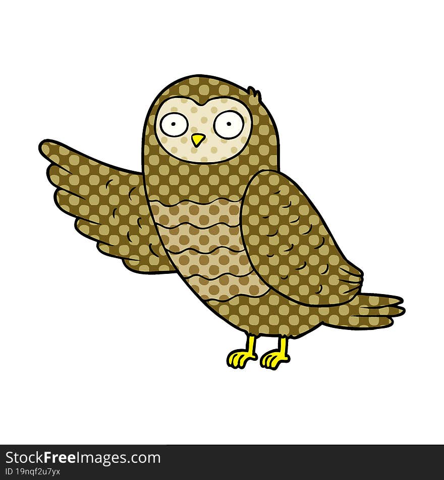 cartoon owl pointing. cartoon owl pointing