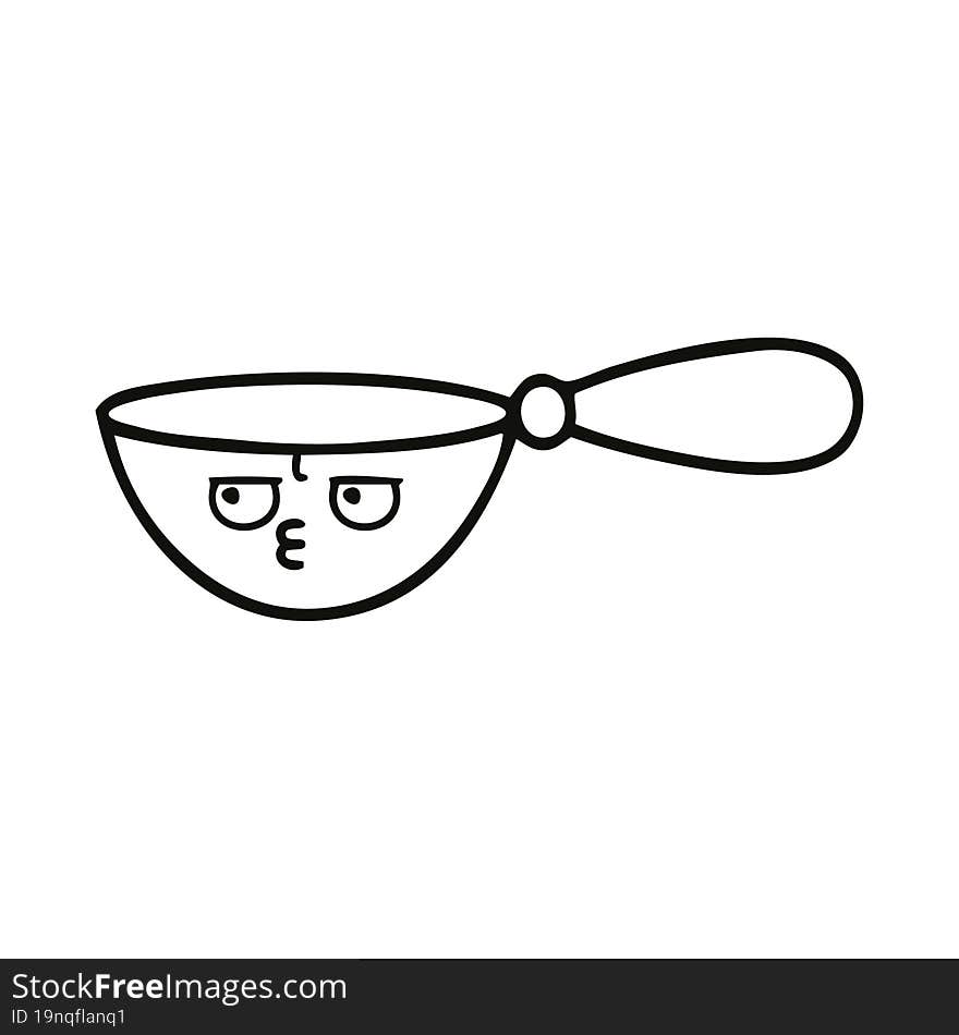 line drawing cartoon of a measuring spoon