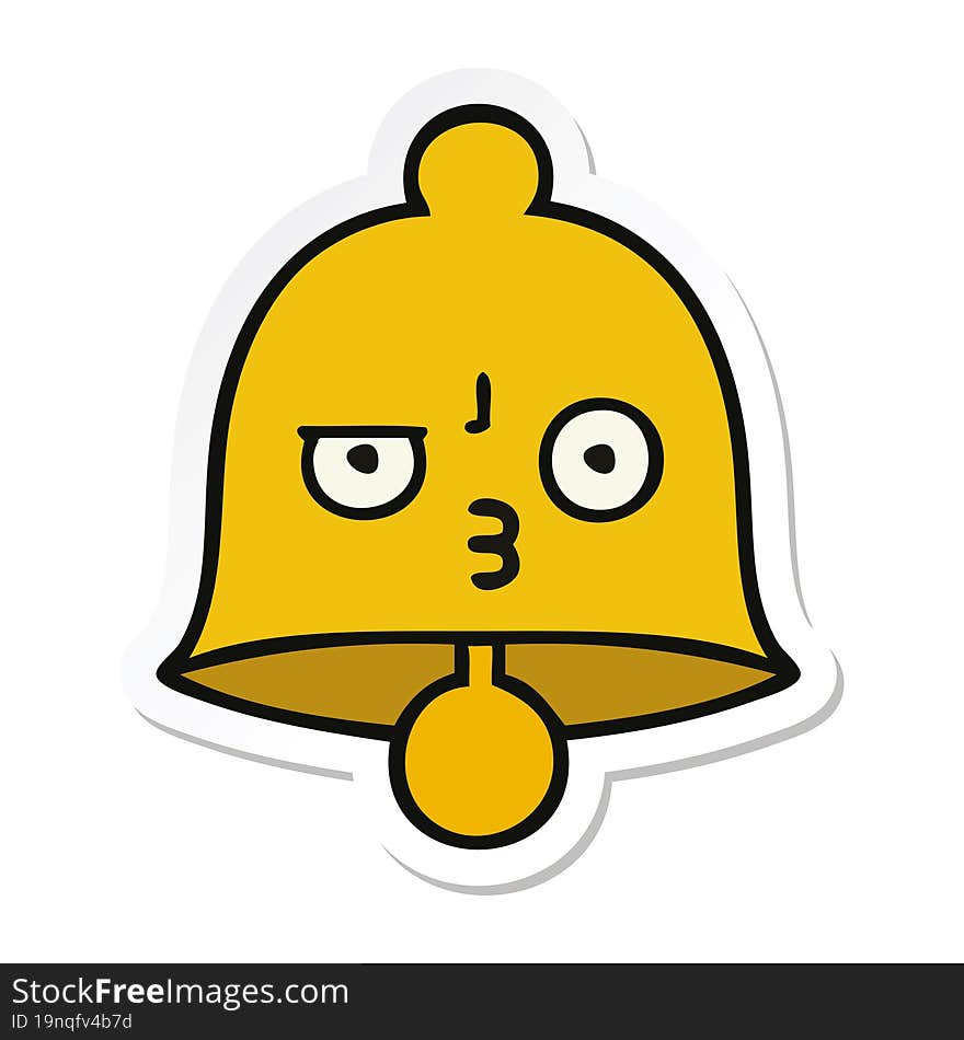 sticker of a cute cartoon bell