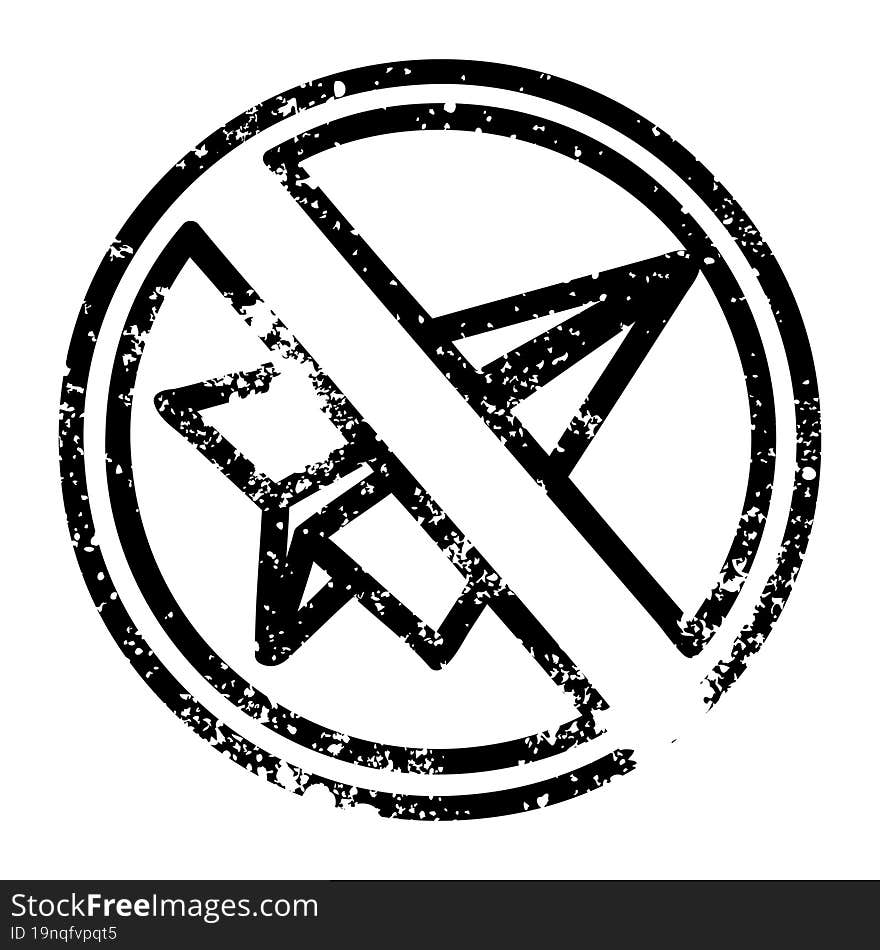 paper plane ban distressed icon