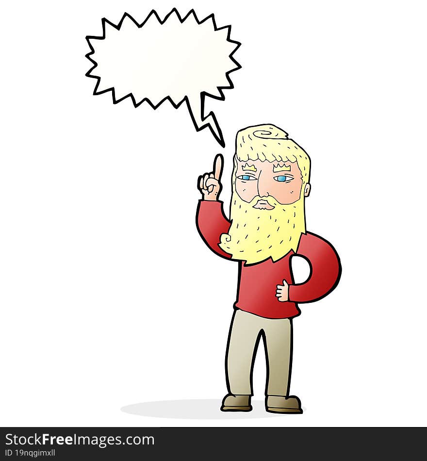 cartoon man with idea with speech bubble