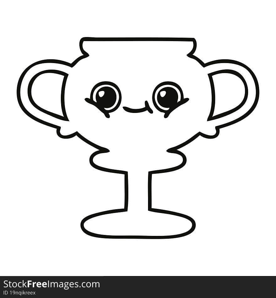 line drawing cartoon trophy