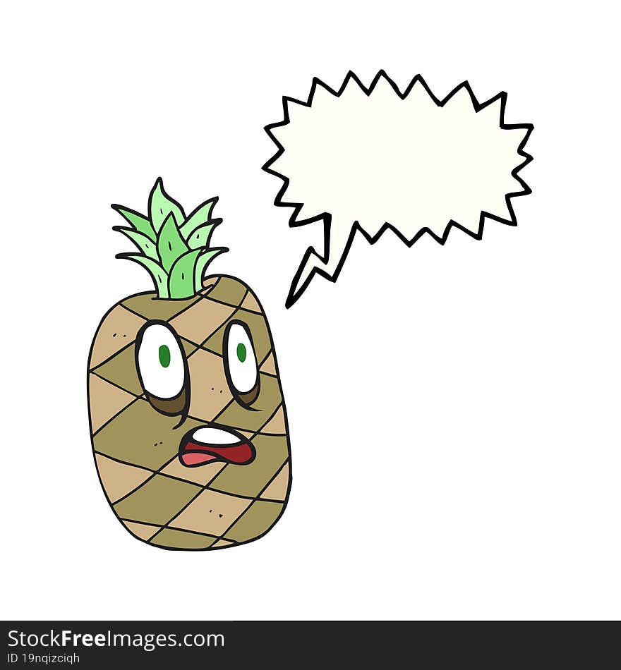 speech bubble cartoon pineapple