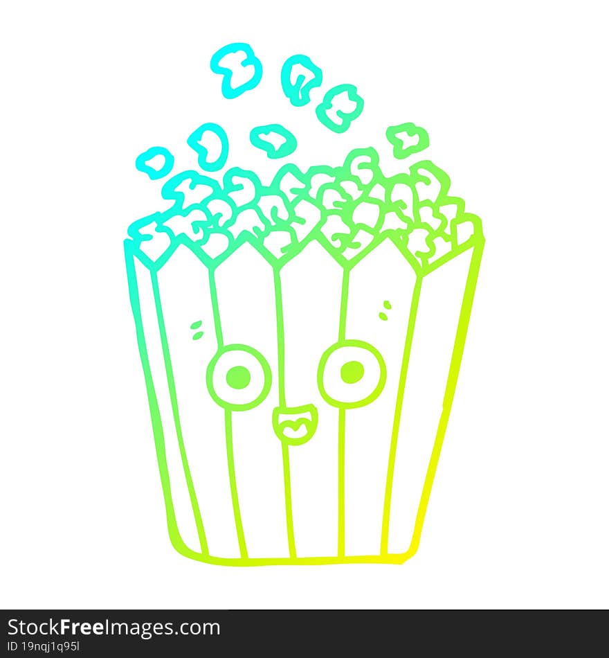 cold gradient line drawing cartoon popcorn